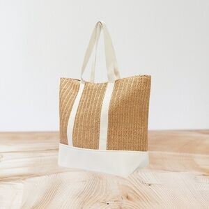 Show Me Your MuMu Tan‎ and White Sunseeker Tote